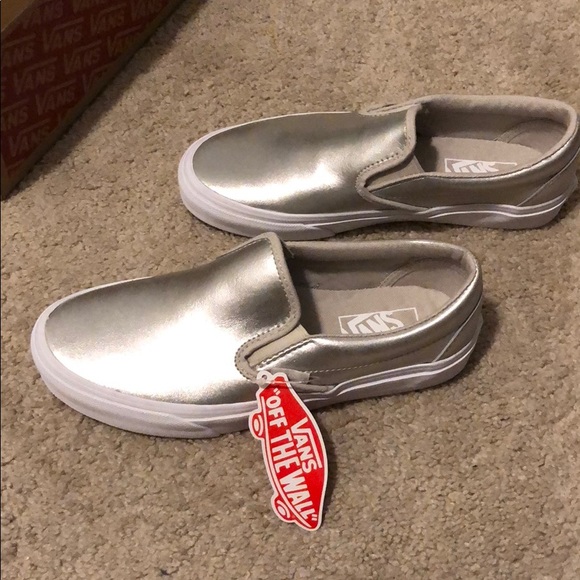 Vans Shoes - Brand new silver/metallic Vans never worn